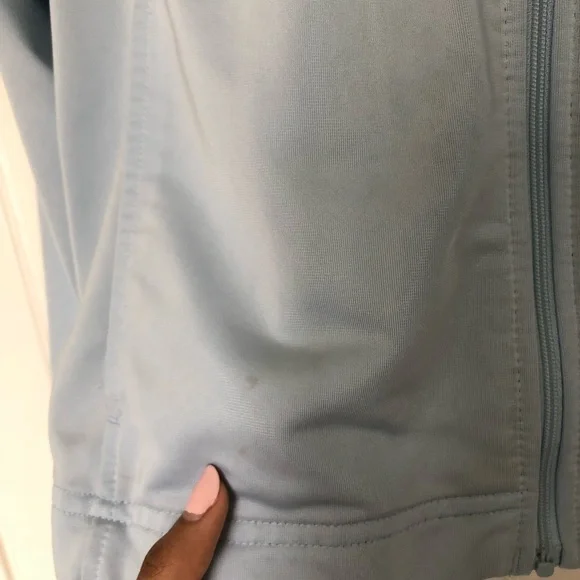 Adidas Vintage Track Suit Baby Blue 3 Stripe Warm Up Jacket - Picture 4 of 8